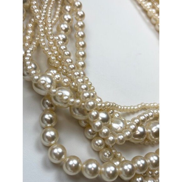 Multi-Strand Faux Pearl Necklace With Lobster Clasp - Picture 9 of 10
